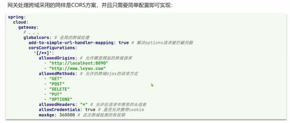 在网关中处理跨域